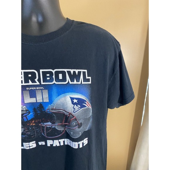 NFL Super Bowl 52 Eagles Vs Patriots Graphic Print Gildan T Shirt Size L - Picture 7 of 16